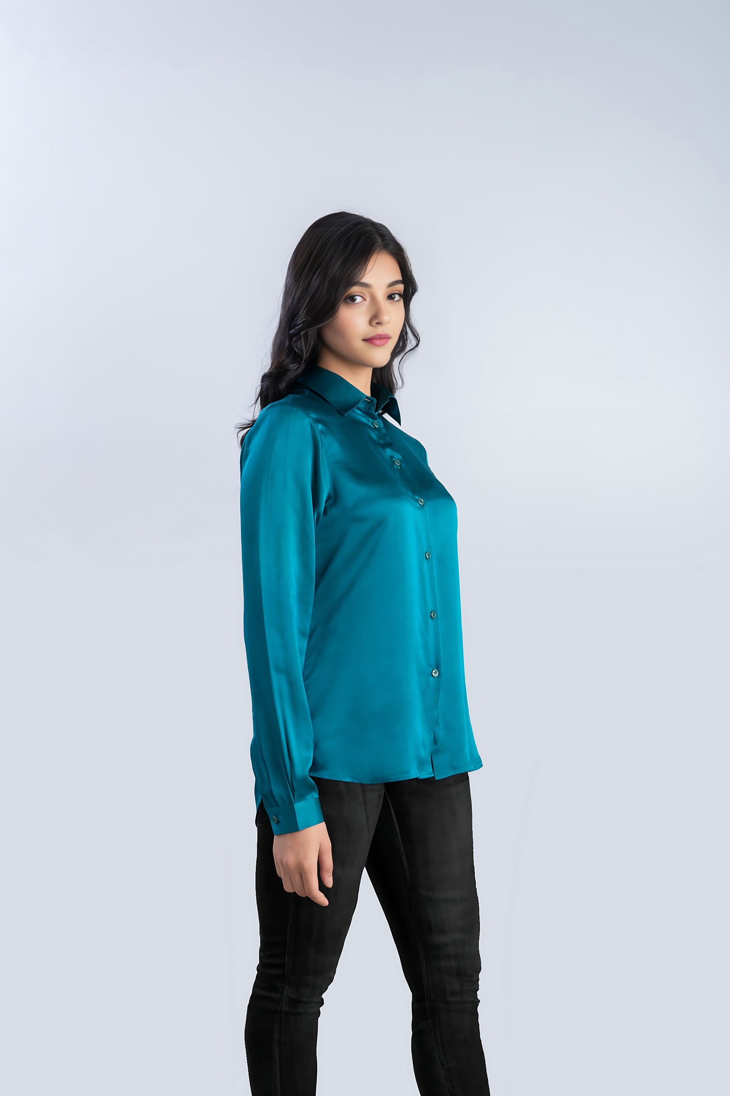 Pure Silk Emerald Green Shirt | 100% Mulberry Silk