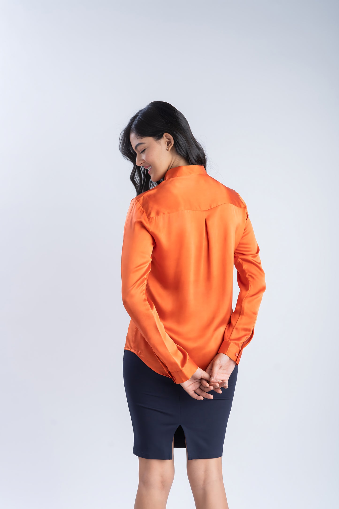 Pure Silk Copper Shirt | 100% Mulberry Silk