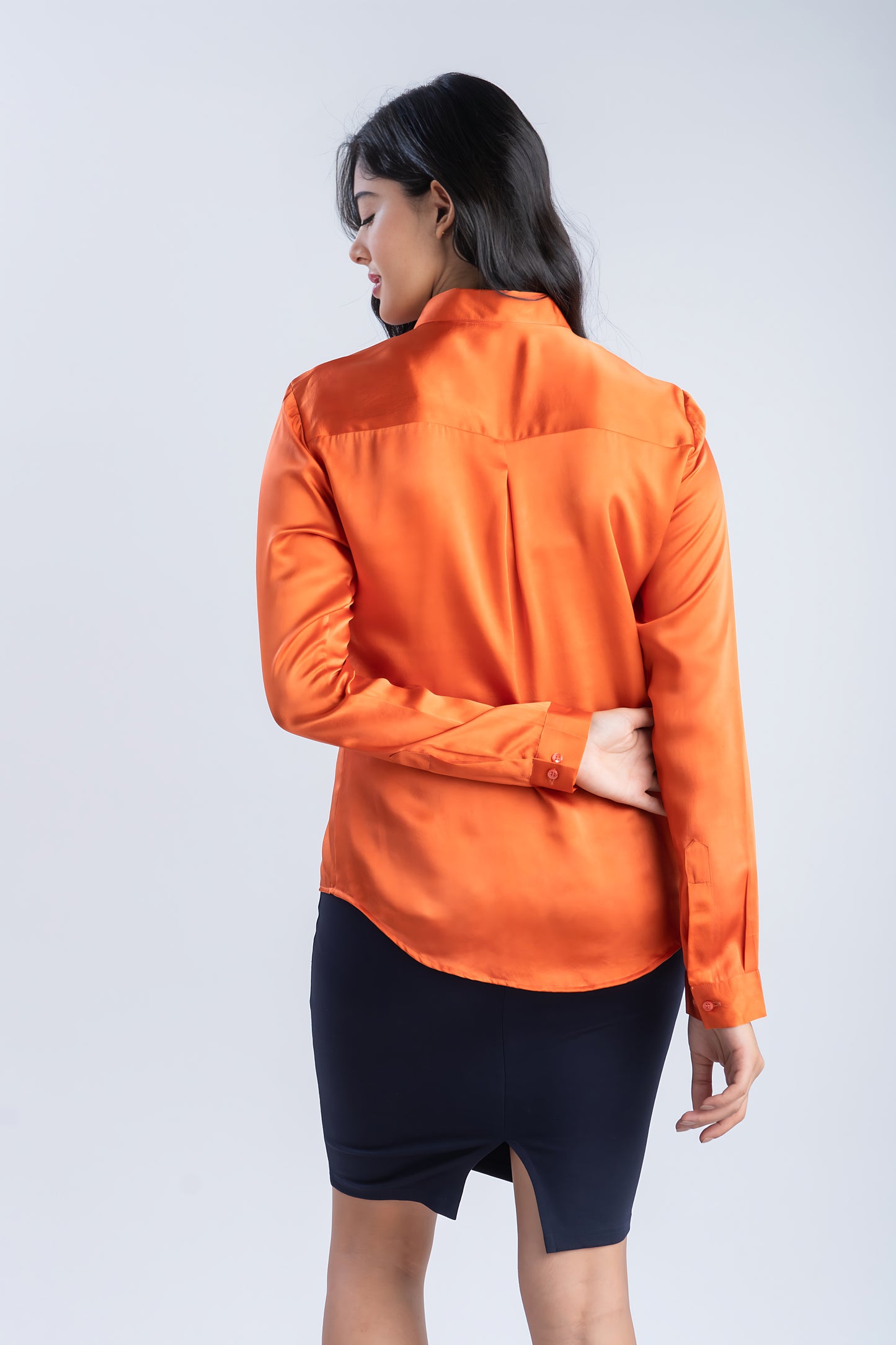 Pure Silk Copper Shirt | 100% Mulberry Silk