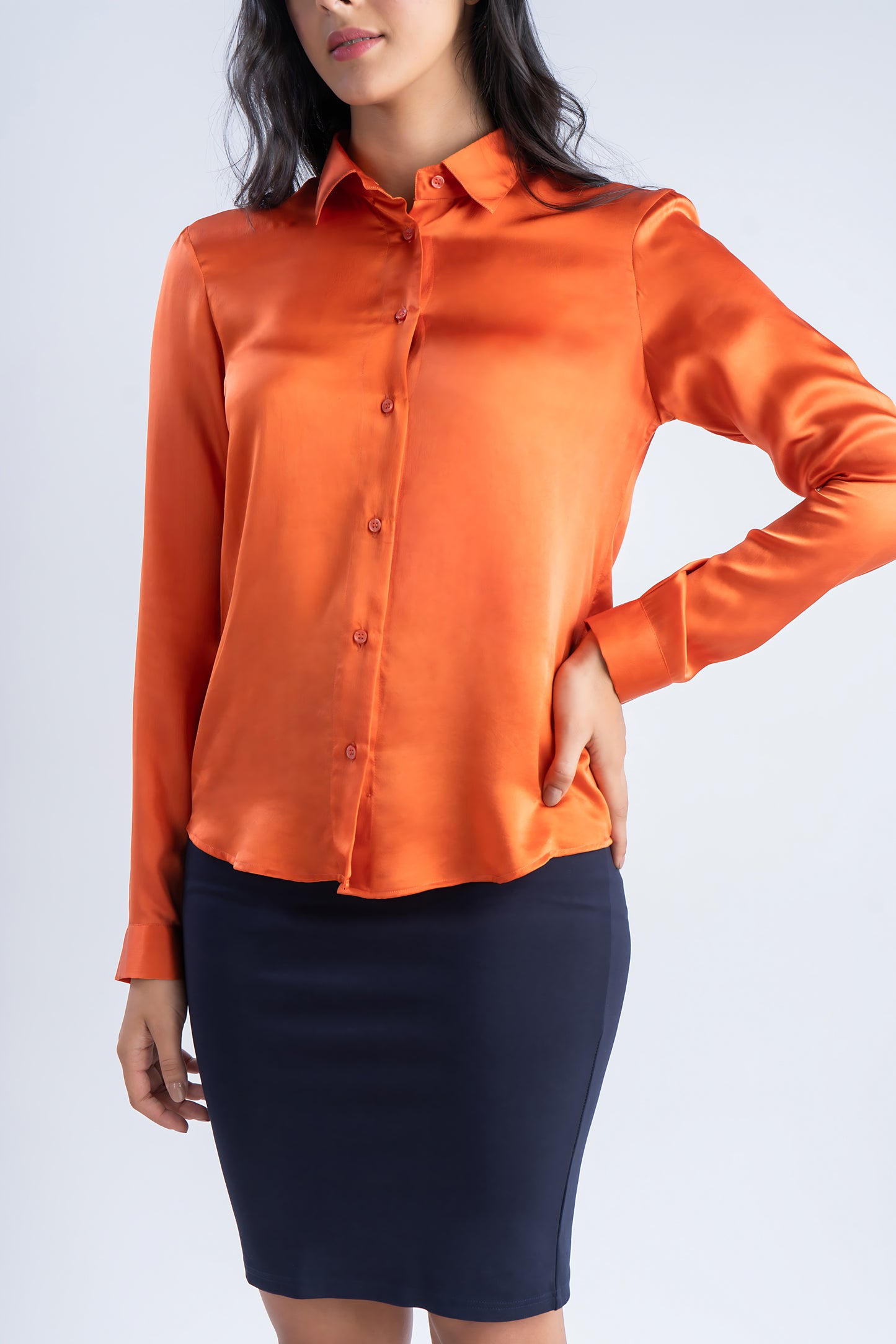 Pure Silk Copper Shirt | 100% Mulberry Silk
