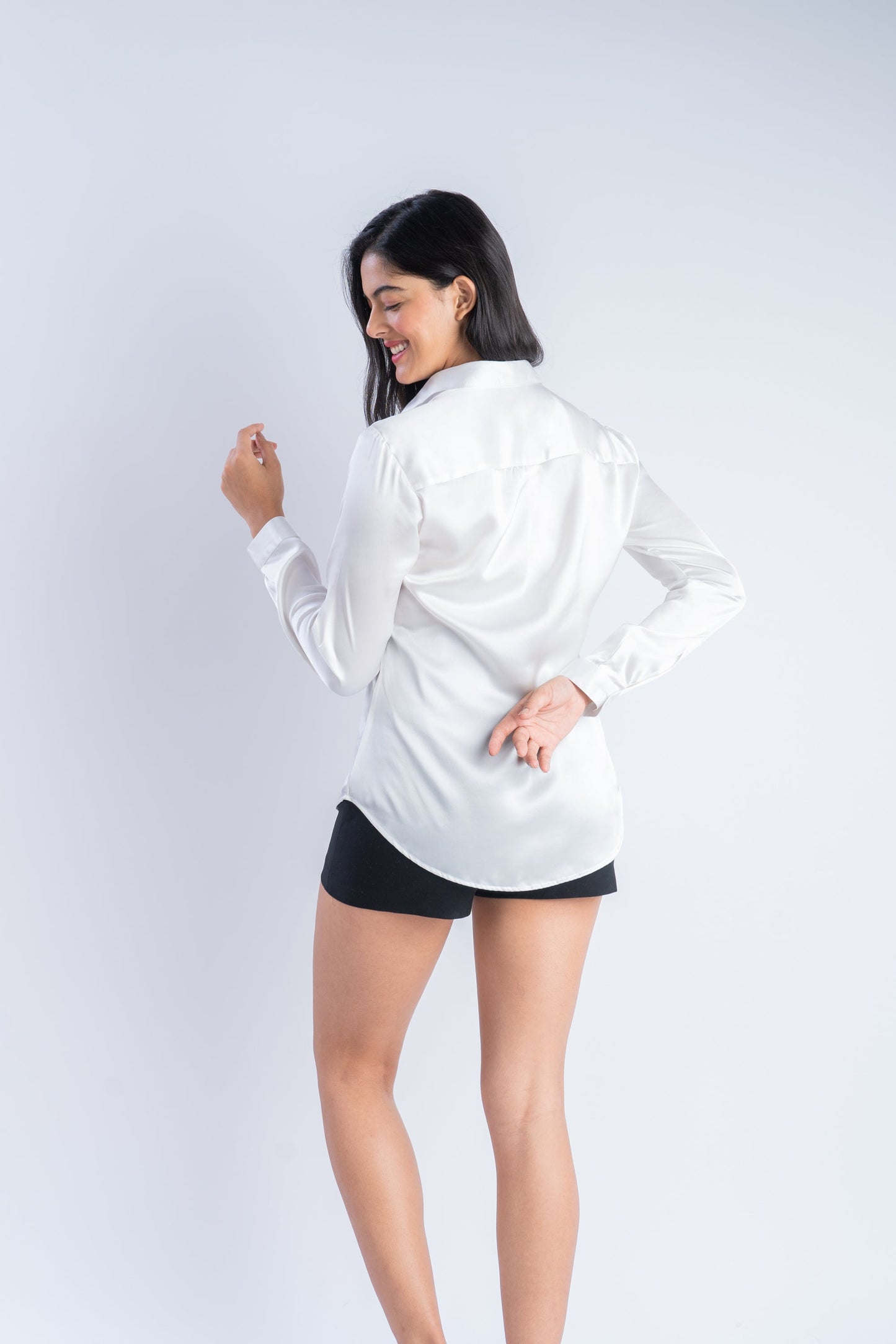 Pure Silk White Shirt | 100% Mulberry Silk