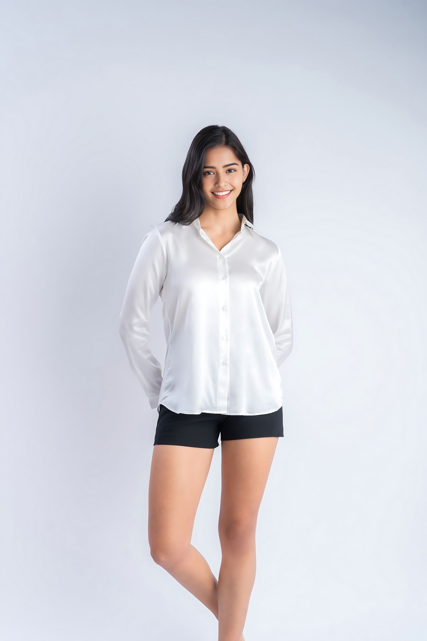 Pure Silk White Shirt | 100% Mulberry Silk