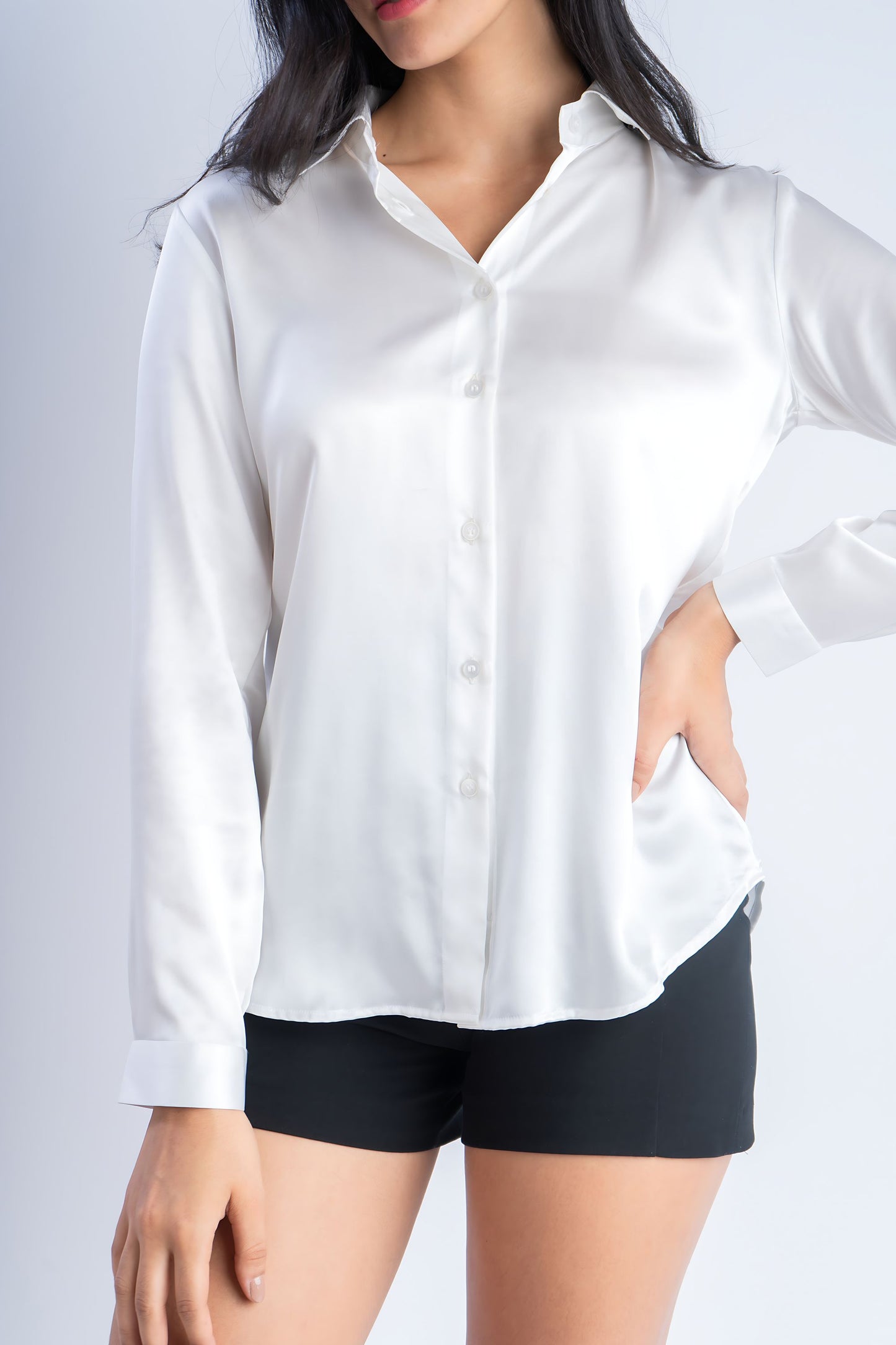 Pure Silk White Shirt | 100% Mulberry Silk
