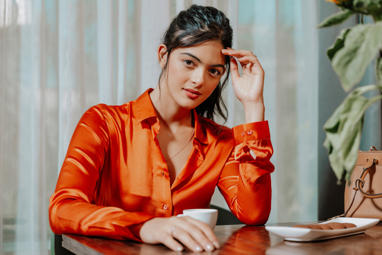 Pure Silk Copper Shirt | 100% Mulberry Silk