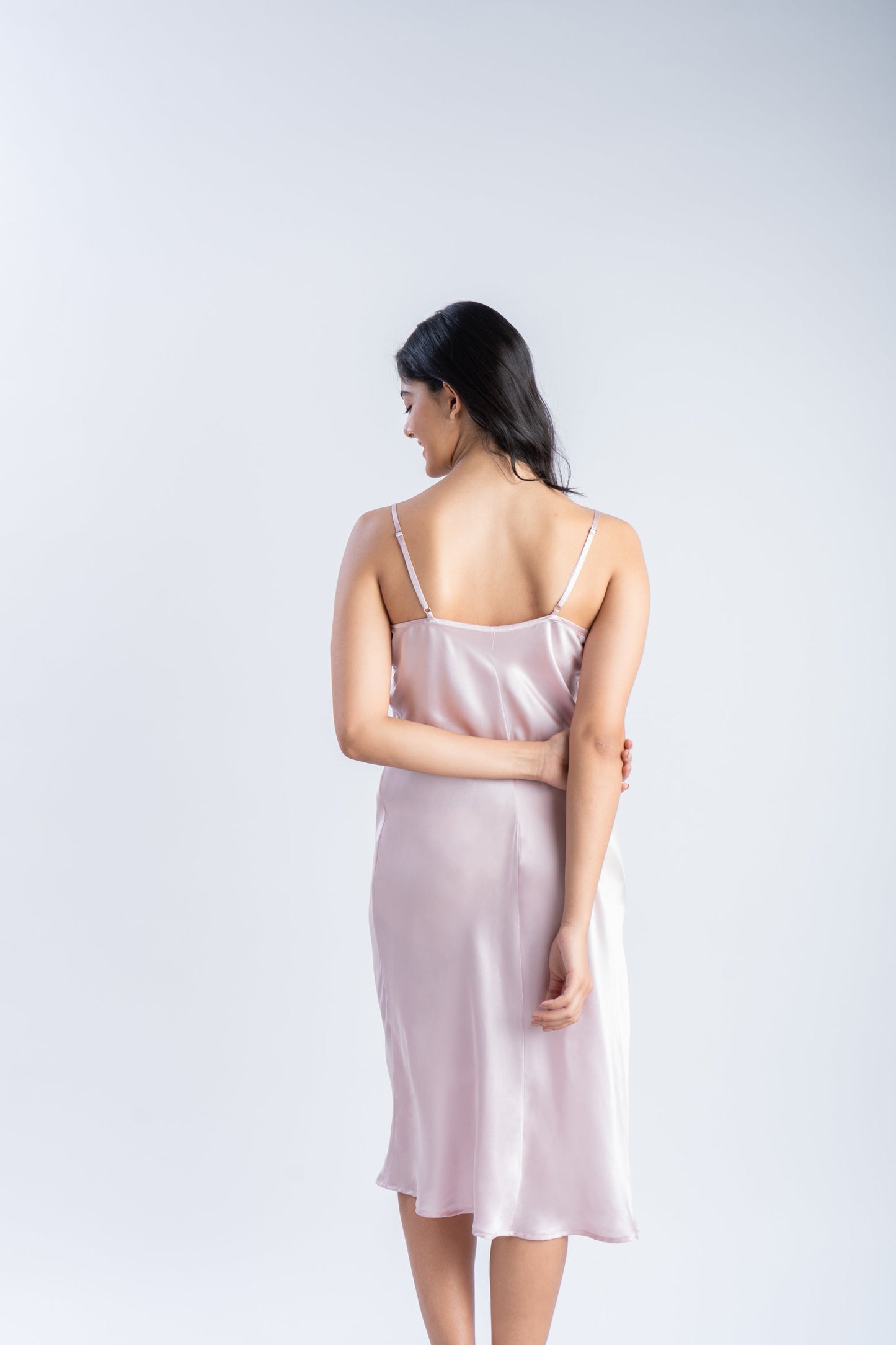 Pure Silk Rose Pink Midi | 100% Mulberry Silk