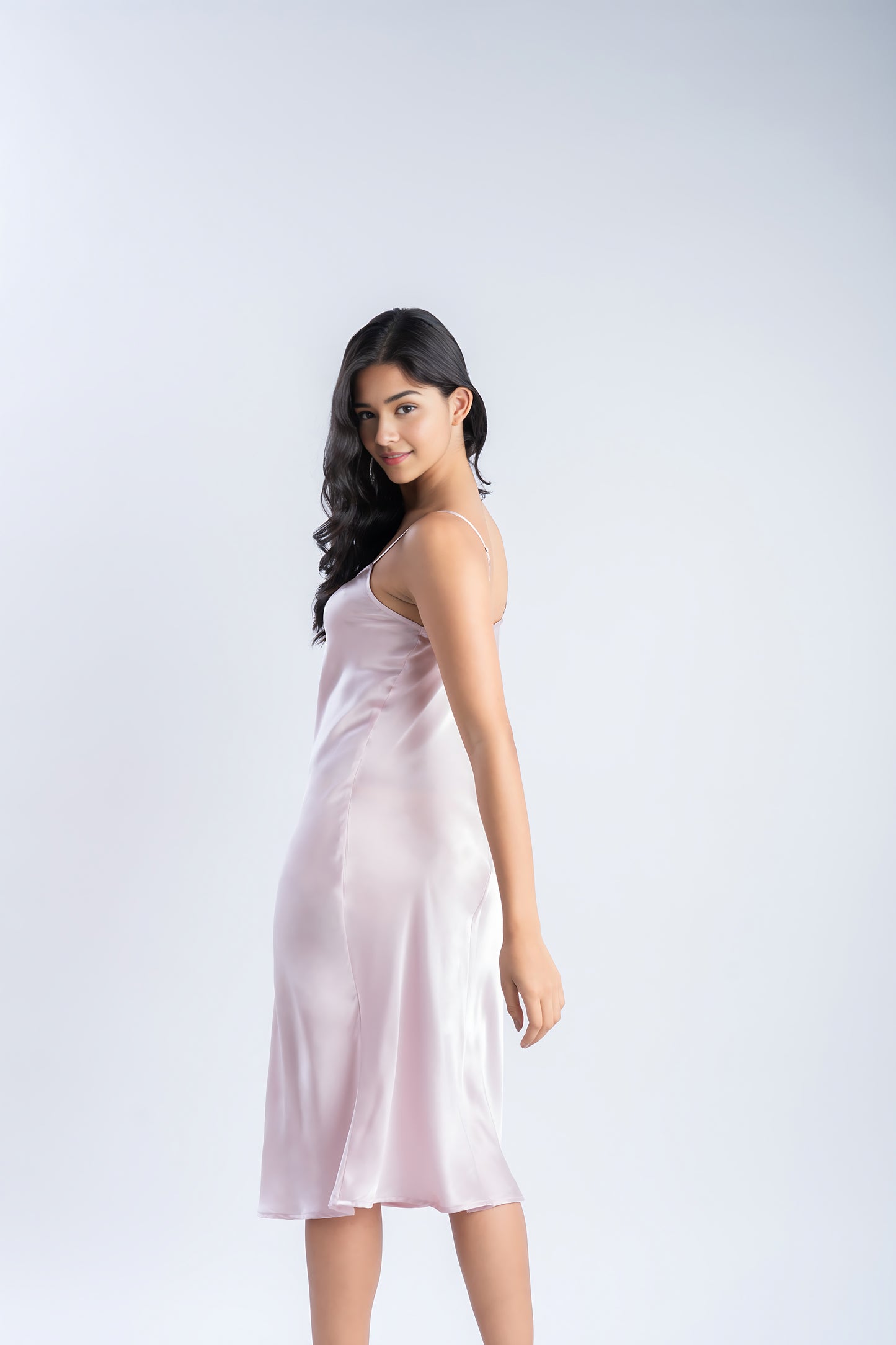 Pure Silk Rose Pink Midi | 100% Mulberry Silk