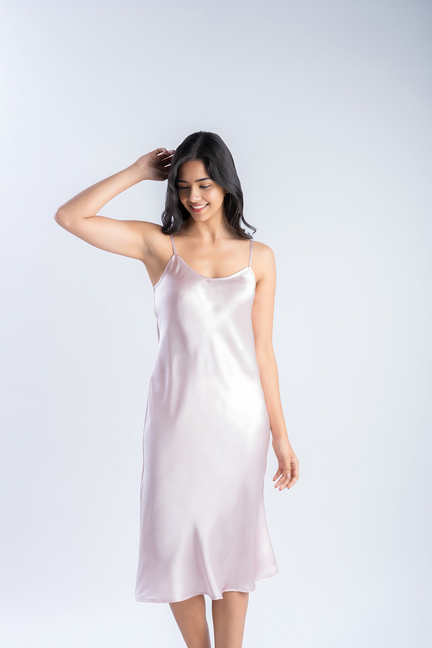 Pure Silk Rose Pink Midi | 100% Mulberry Silk