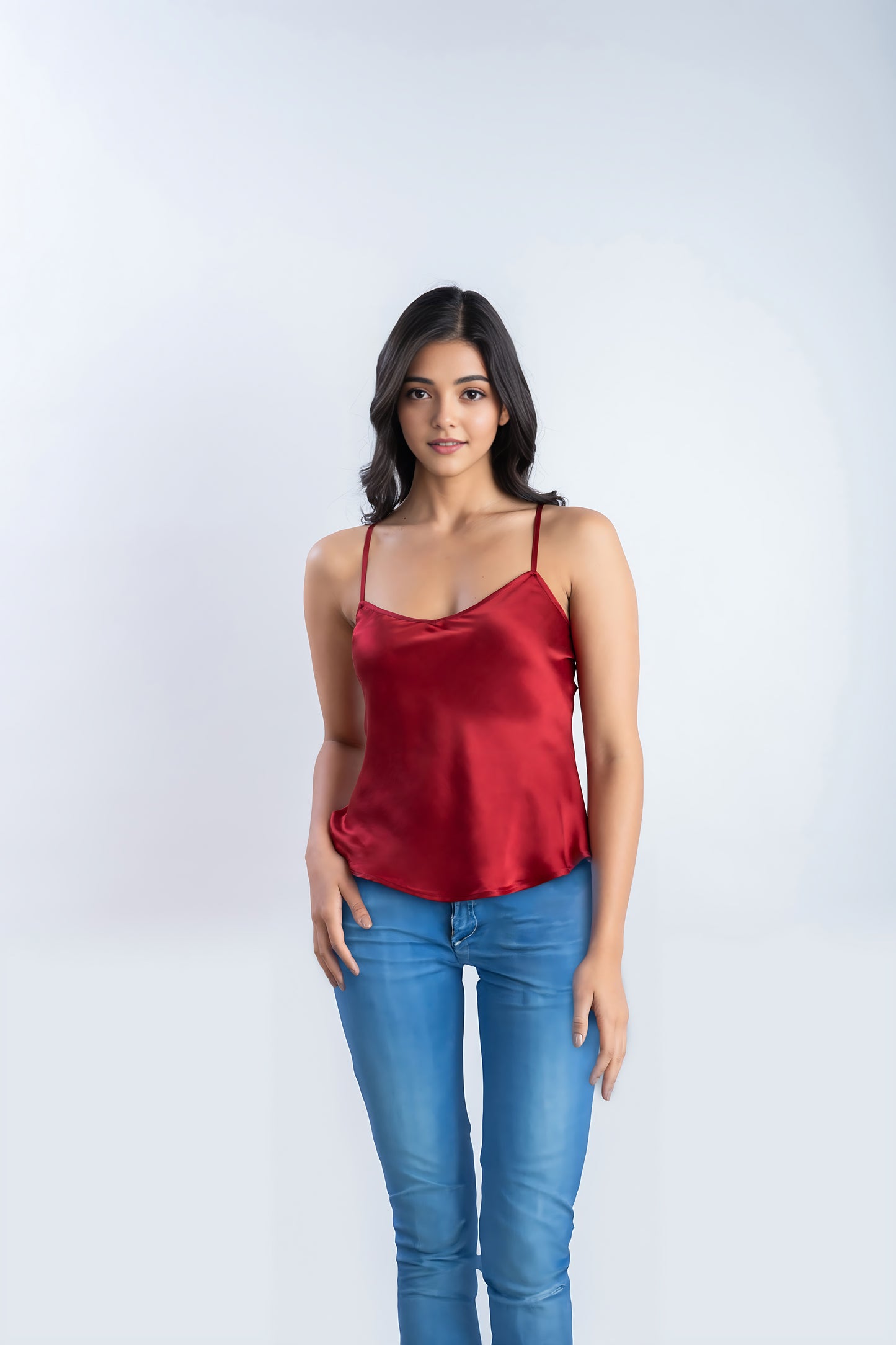 Pure Silk Ruby Red Top | 100% Pure Mulberry Silk
