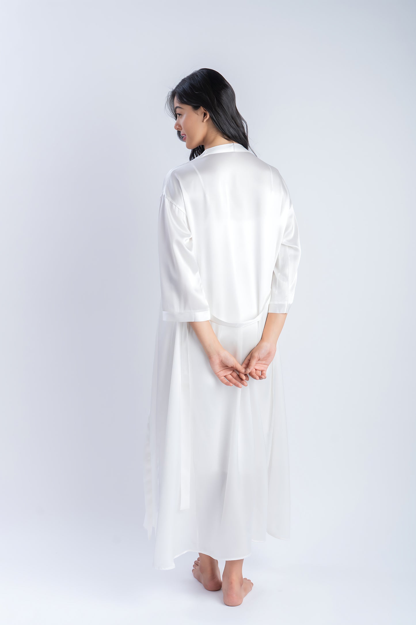Pure Silk Wrap-Around Gown | 100% Mulberry Silk