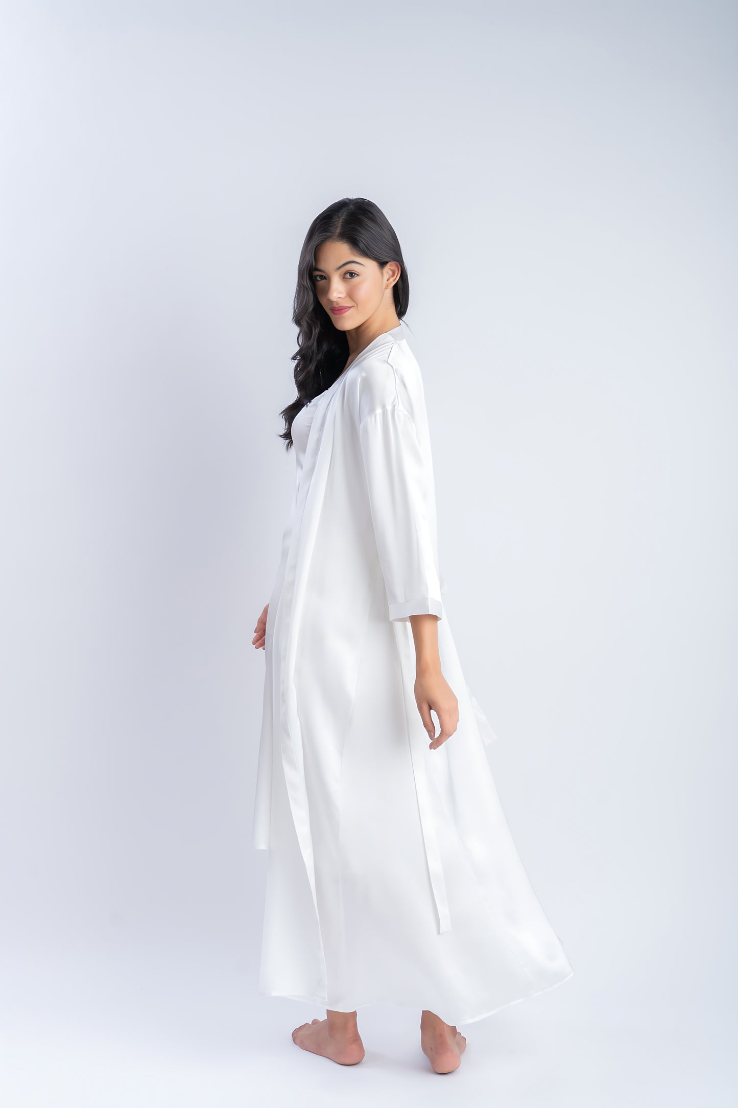 Pure Silk Wrap-Around Gown | 100% Mulberry Silk
