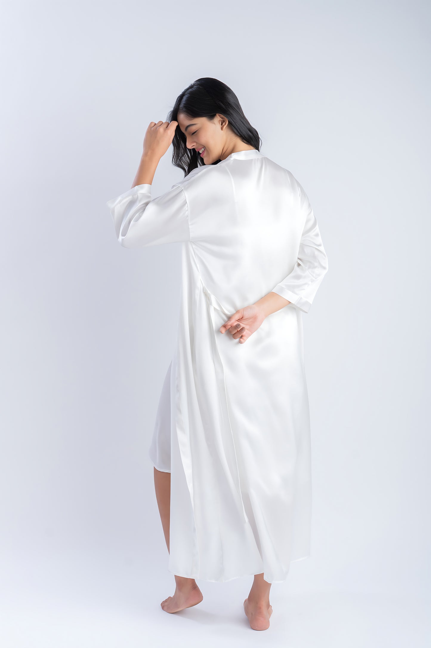 Pure Silk Wrap-Around Gown | 100% Mulberry Silk