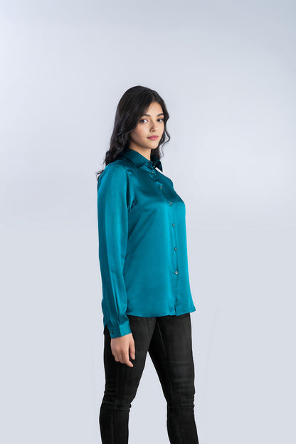 Emerald Green Silk Shirt | 100% Pure Mulberry Silk