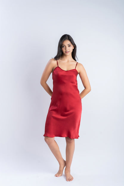 Ruby Red Silk Midi | 100% Pure Mulberry Silk