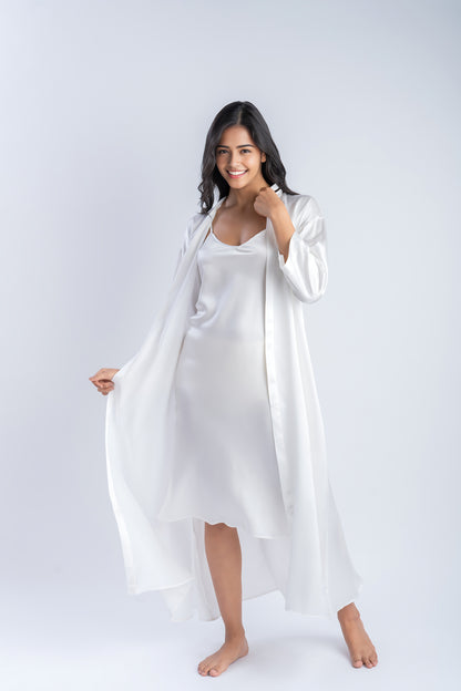 White Silk Midi | 100% Pure Mulberry Silk