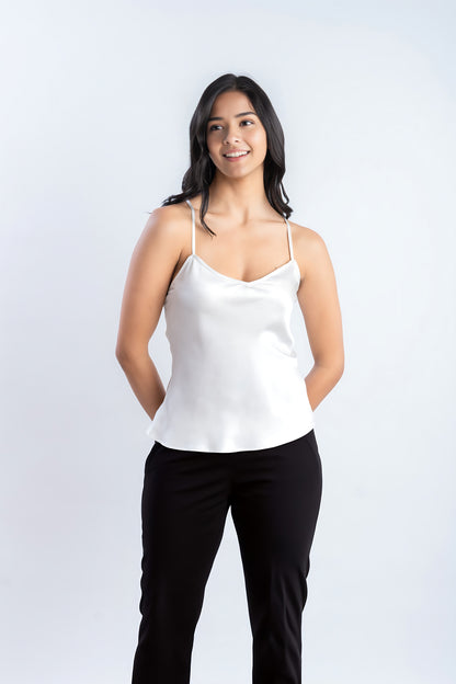 White Silk Top | 100% Pure Mulberry Silk