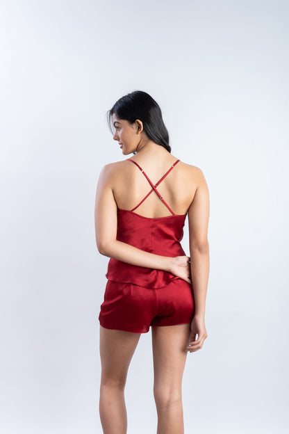 Ruby Red Silk Top | 100% Pure Mulberry Silk